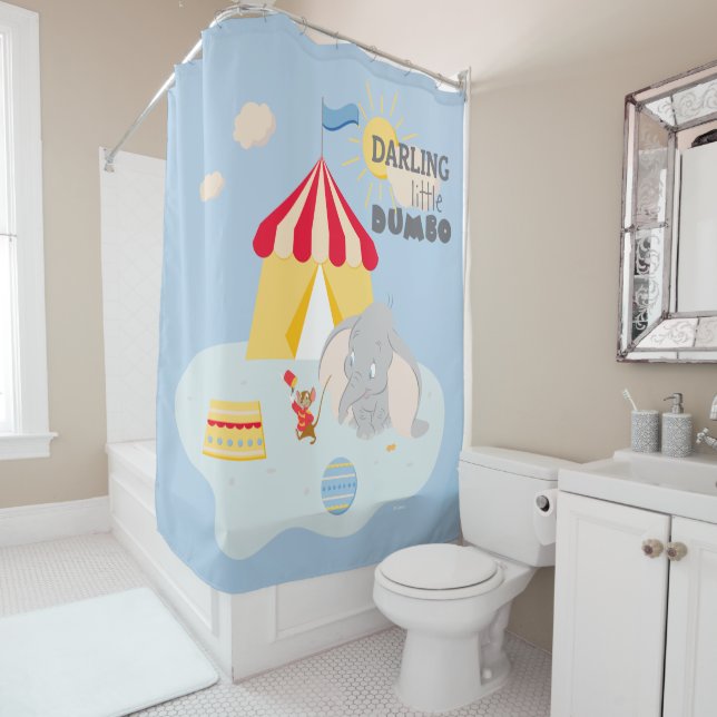 Darling Little Dumbo & Timothy Shower Curtain (In Situ)