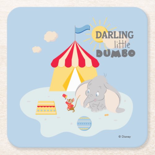 Darling Little Dumbo  Timothy Square Paper Coaster