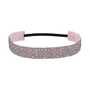 Darling Mini Heart Pattern Soft Pink/Gray Athletic Headband