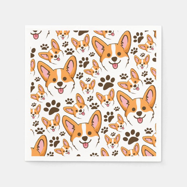 Darling Pembroke Welsh Corgi Pet Puppy Dog Napkins (Front)