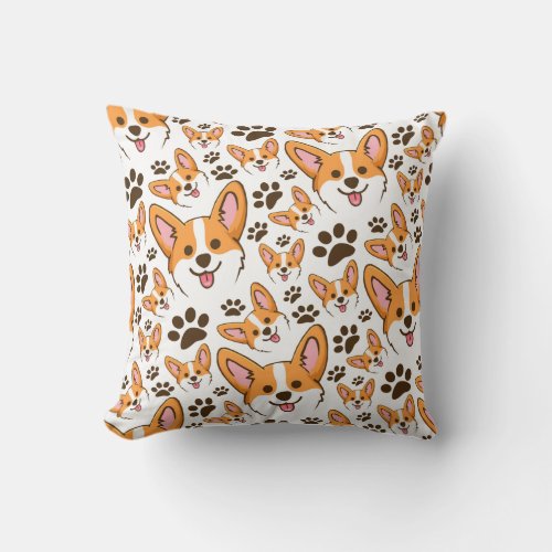 Darling Pembroke Welsh Corgi Pet Puppy Dog Throw Pillow