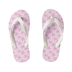Darling Pink and Purple Starfish Kid's Flip Flops