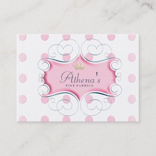 Customizable Darling Pink Frame and Pink Polka Dots Business Card Templates