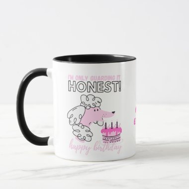 Darling Pink Poodle Dog MOMs Fun Birthday Mug
