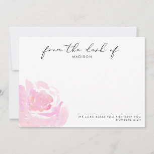 Darling Rose Scripture Personalized Note Card