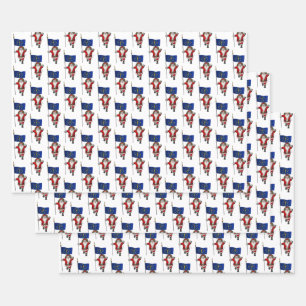 Darling Santa Claus Visits Indiana Wrapping Paper Sheets