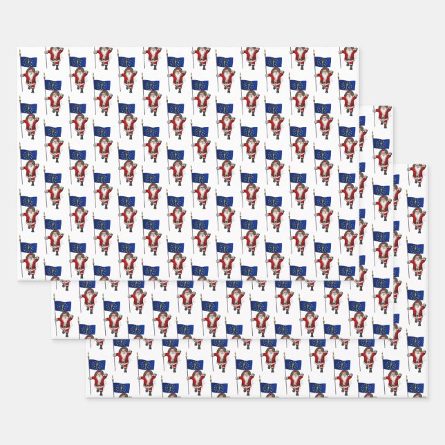 Darling Santa Claus Visits Indiana Wrapping Paper Sheets (Set)