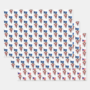 Darling Santa Claus Visits Michigan Wrapping Paper Sheets