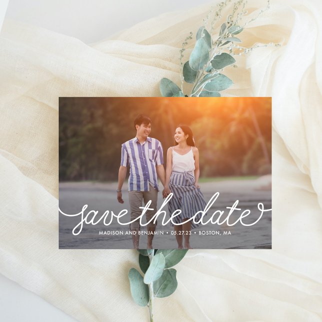 Darling Script Editable Color Save The Date Card (Creator Uploaded)