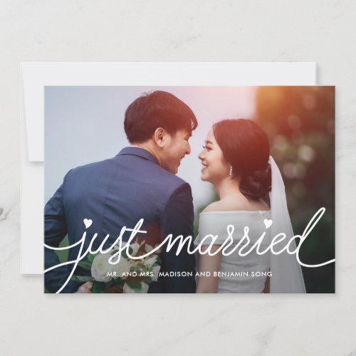 Darling Script Editable Color Wedding Announcement
