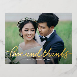 Darling Script FOIL Thank You Postcard