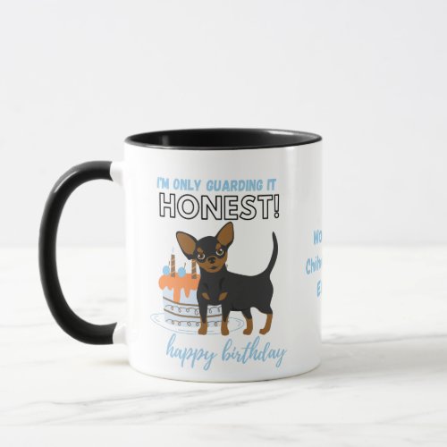 Darling shorthaired black Chihuahua MOM Birthday Mug