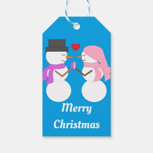 Darling Snowpeople in Love Gift Tags
