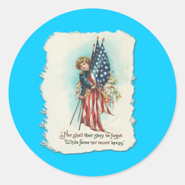 Darling Vintage Americana Design Classic Round Sticker (Front)