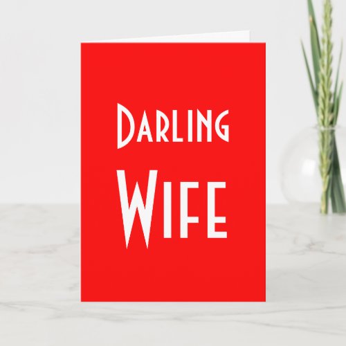 Darling Wife Merry Christmas Holiday Card
