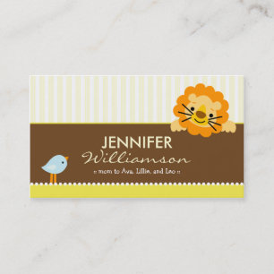 Darling Yellow Lion & Birdie Mommy Calling Card