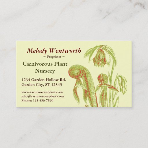 Customizable Darlingtonia californica Floral Business Card