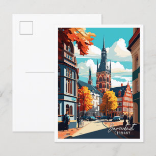 Darmstadt Germany vintage travel illustration Postcard