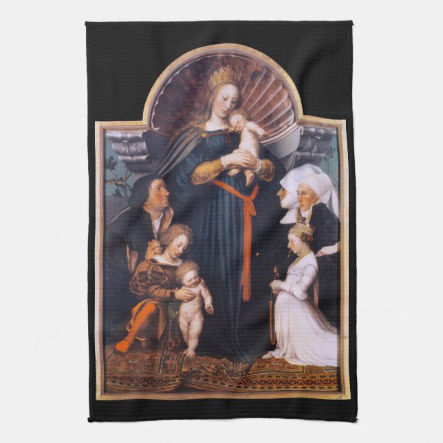 Darmstadt Madonna, Holbein the Younger Kitchen Towel (Vertical)