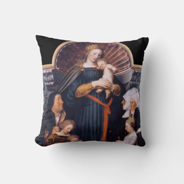 Darmstadt Madonna, Holbein the Younger Throw Pillow (Front)