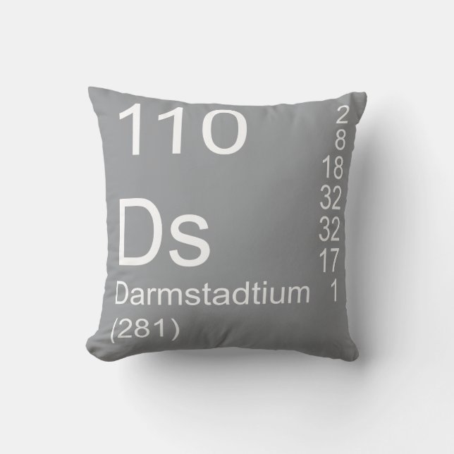 Darmstadtium Throw Pillow (Front)