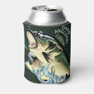 "Darn Anglers!" Funny Scared Fish Can Cooler 