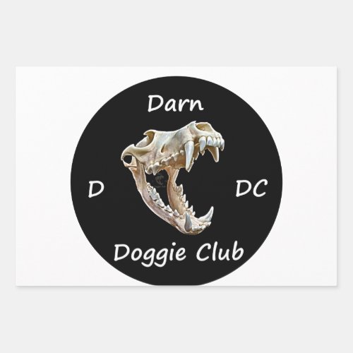 Darn Doggie Club Logo Darn Kittie Club  Posh Dog Wrapping Paper Sheets