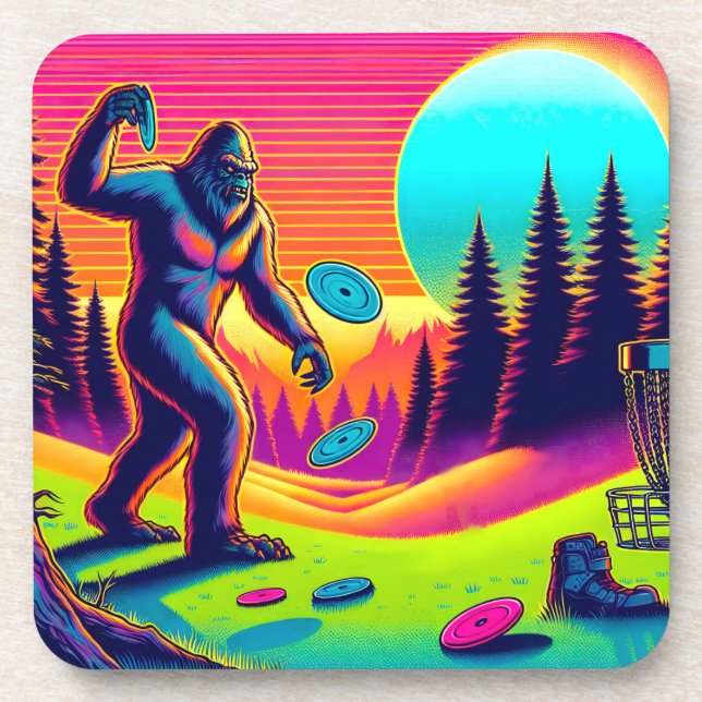 Darn Trees | Bigfoot Disc Golf Humor  Beverage Coaster (Front)