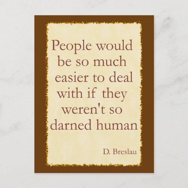 Darned Human Postcard (Front)