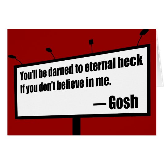 Darned to Eternal Heck funny card (Front Horizontal)