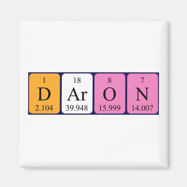 Daron periodic table name magnet (Front)