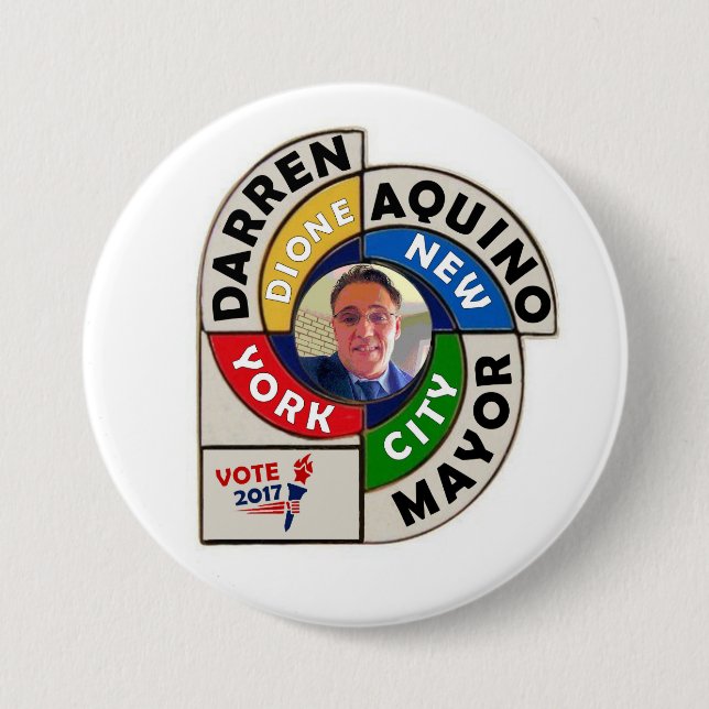 Darren Dione Aquino for NYC Mayor 2017 Button (Front)