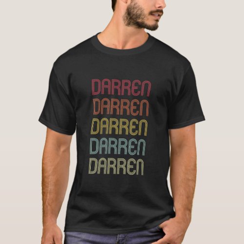 Darren Retro Wordmark Pattern Vintage Personalized T_Shirt