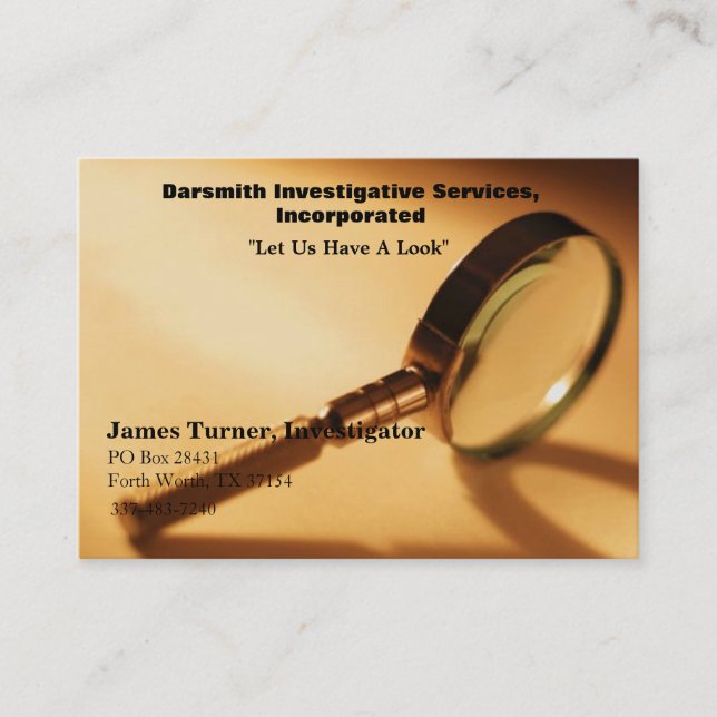 Darsmith Investigation Services, Inc  Cards (Front)