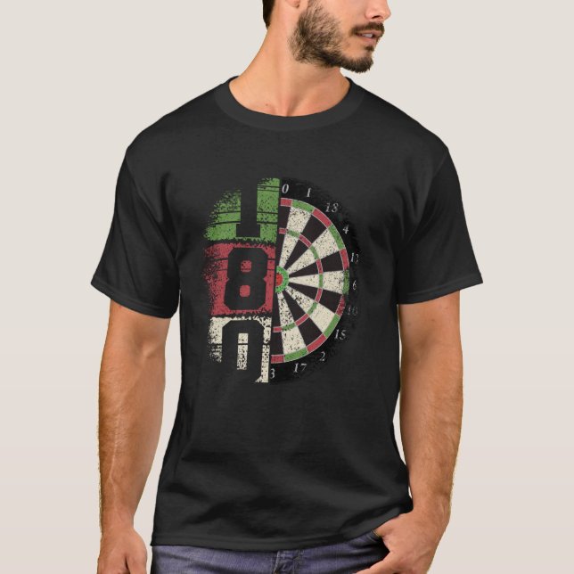 Dart 180 dartboard dartboard retro dart 1 T-Shirt (Front)