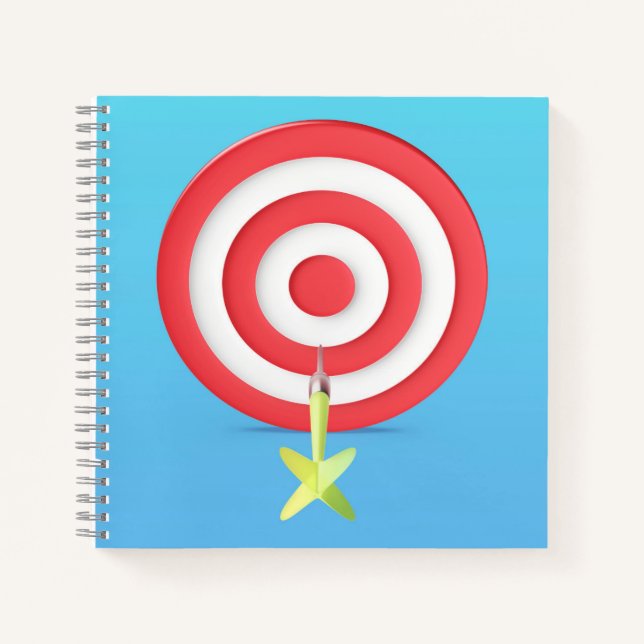 Dart aim to center of dartboard notebook (Front)