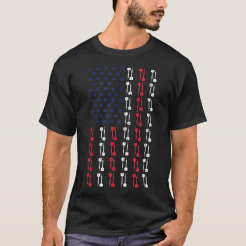 Dart American Flag Bullshooter Patriotic Darts Gam T_Shirt