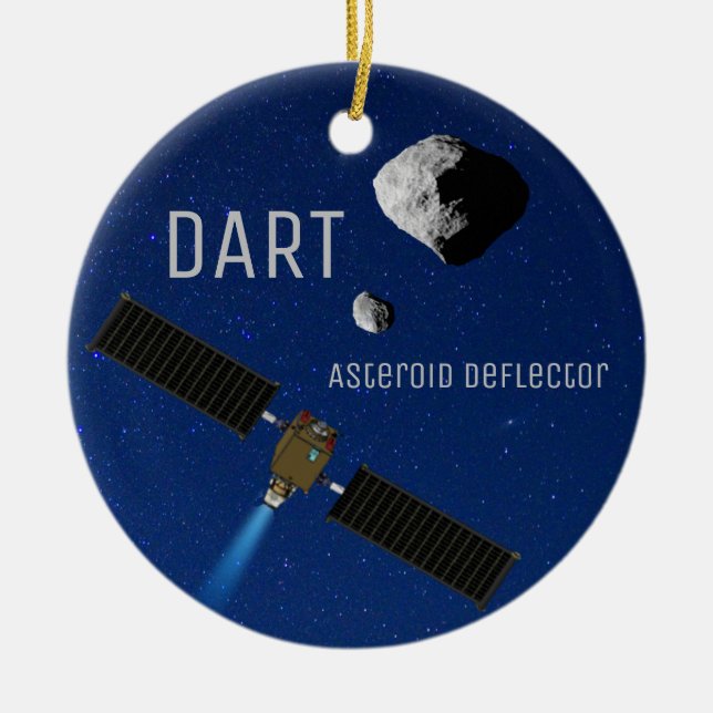 DART Asteroid Deflecting Spacecraft Ceramic Ornament (Front)