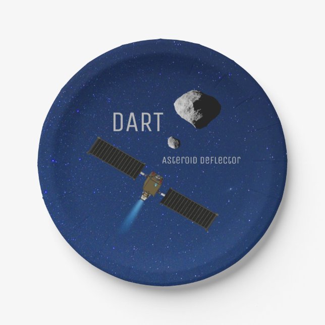 DART Asteroid Deflecting Spacecraft Paper Plates (Front)
