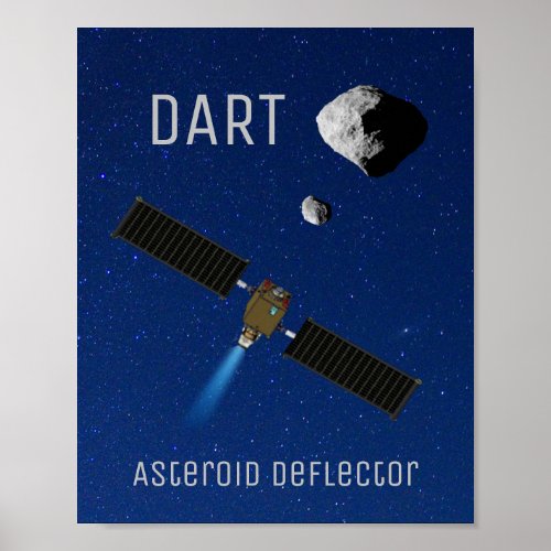 DART Asteroid Deflecting Spacecraft Poster