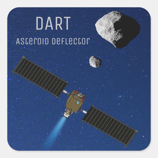 DART Asteroid Deflecting Spacecraft Square Sticker (Front)