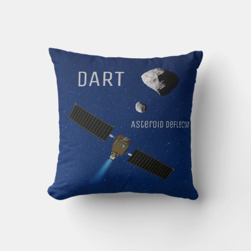 DART Asteroid Deflecting Spacecraft Throw Pillow