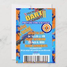 Dart Battle Birthday Invitation Prepare for battle