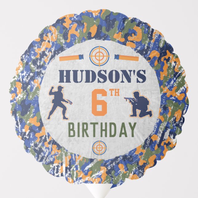 Dart Birthday Party Military Camo Soldiers Balloon (Front)