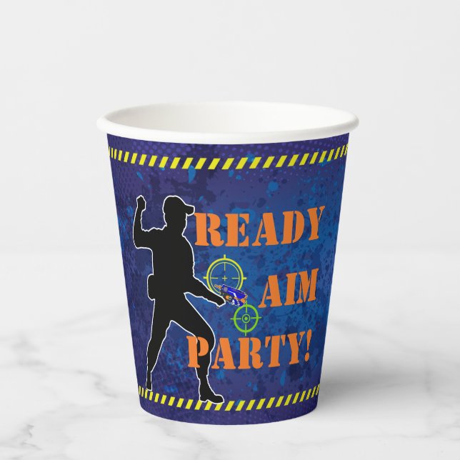 Dart Blaster Soldier Birthday Party Paper Cups (Front)