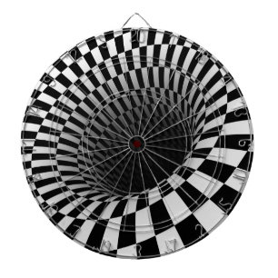 Dart Board/Black and White Abstract Board