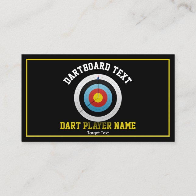 Dart Board Black Business Card (Front)