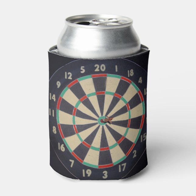 Dart Board Bulls Eye, Can Cooler (Can Front)