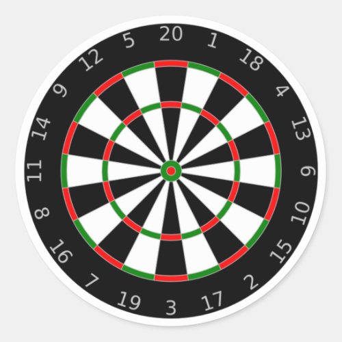 DART BOARD CLASSIC ROUND STICKER