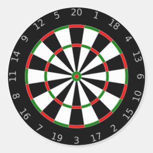 DART BOARD CLASSIC ROUND STICKER